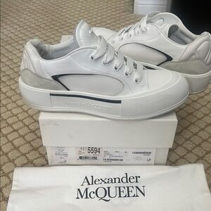 Alexander McQueen White and Gray Sneakers